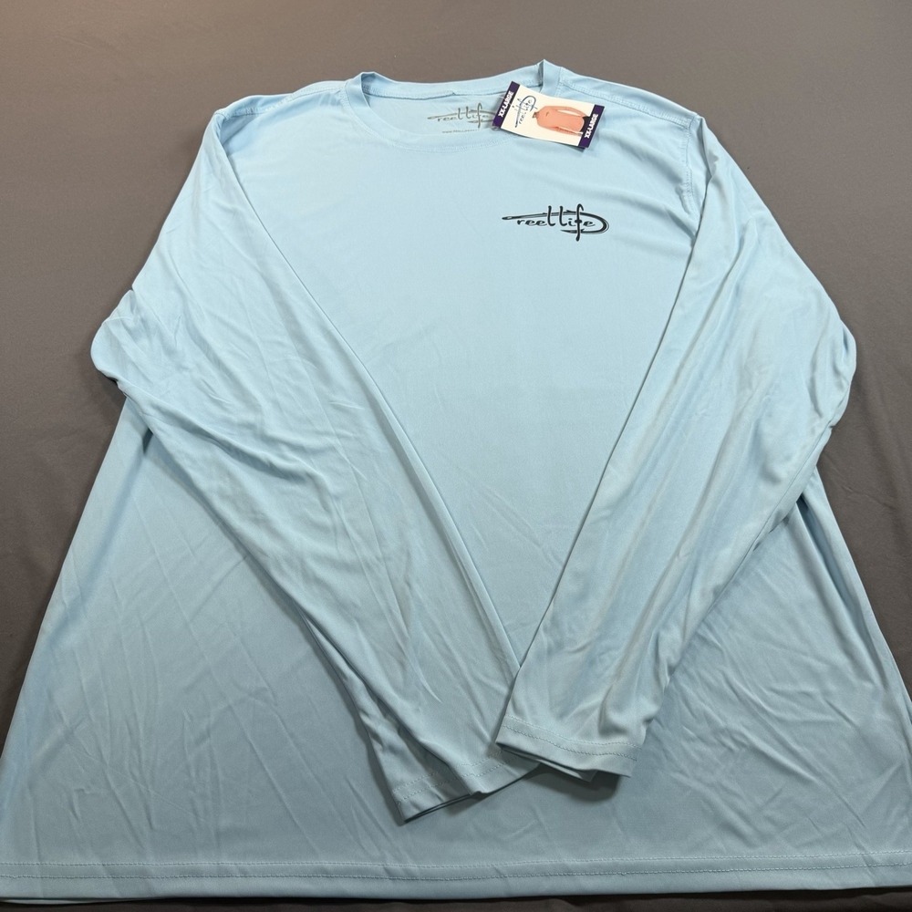 Reel Life Fishing Lightweight Long Sleeve UV T-shirt (Men's Size XXL) NWT‎